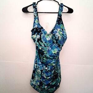LE COVE Ocean Colorful One-Piece Swimsuit Size 14